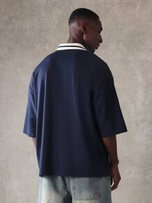 SUMWON Oversized V-Neck Polo Casual Summer Short Sleeve Golf Tennis Sport Athletic Fitted Top Urban Street Style Activewear Comfort Fashion Essential
