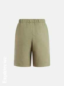 SHEIN 2pcs/Set Teenager Boy Windbreaker And Shorts, Suitable For Casual, Outdoor Sports, Spring Season