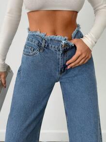 EURMUSE 100%Cotton Rigid, Belt Detailed Wideleg Fit