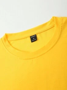Manfinity Homme Men's Round Neck Short Sleeve Letter Print Casual T-Shirt