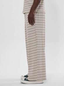 Musero Men Wide Leg Lightweight Contrast Striped Sweatpants Lounge Style Winter Comfort - Multicolor - View 3