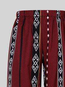 Tween Boy Basis Minimalist Graphic & Totem Printed Pants - Multicolor - View 4