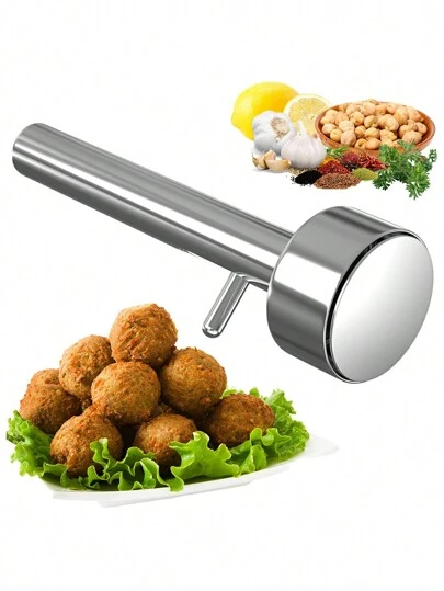 1 st falafel- och köttbulleverktyg, och icke-klibbigt köttbulle- och falafelverktyg i rostfritt stål, professionell falafelverktyg i rostfritt stål, bollskopform