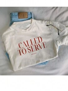 INAWLY 基督教时尚衬衫，送给教母的基督教服装礼物，舒适的基督教街头服饰，法式美学 - 白色 - 查看 3