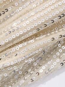 DAZY Saia Sereia Elegante de Cor Sólida com Lantejoulas, Festa de Formatura, Luxo, Ano Novo, Fantasia Feminina - Prata - Visão 7