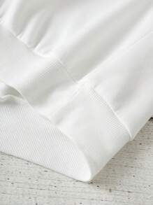 SHEIN LUNE 1 件女士休闲心形印花宽松连帽衫，情人节礼物 - 白色 - 查看 5