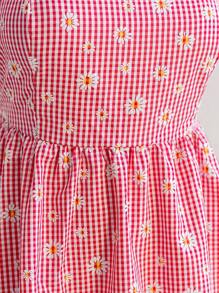 Soleia Vestido corto de manga corta con diseño de cuadros, estilo bohemio, para mujeres de talla grande, para verano