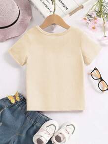Young Girl' Casual Floral & Butterfly Print T-Shirt