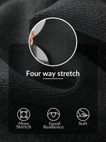 Flexra Women's Casual & Versatile Cross Stretchy Knit Waist Elastic Comfy Mid-Blue Knit Denim Pants, All Season - Black - View 7