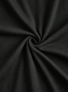 SHEIN LUNE Tricou de damă cu mânecă scurtă, cu model de lună, slăbit, cu gât rotund, potrivit pentru vară - Negru - Vizualizare 5