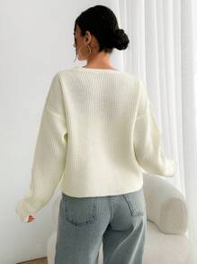 SHEIN Tall White Cardigan With Bow Women Knitwear,Long Cardigans Woman,Petite Cardigans,Cardigans - White - View 2