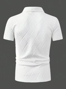 Manfinity Homme Ropa de hombre Manfinity Mode con superficie de textura sólida: Camisa de vestir roja, camisa con cuello, ropa casual, chaqueta tipo polo, ropa casual blanca, chaqueta comercial, ropa diaria para ir al trabajo, regalos para hombres.