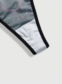 ROMWE Grunge Punk 时尚朋克黑猫网眼丁字裤 - 彩色 - 查看 4