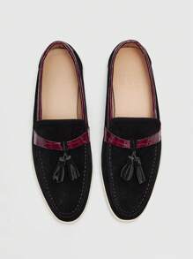 CUCCOO BIZCHIC Women's Casual Versatile Flat Slip-On Shoes With Fringed Design Spring Shoes Spring Break Easter - Black - View 9