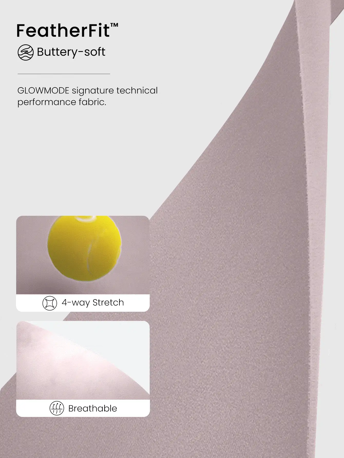 GLOWMODE Featherfit™長版運動內衣 - 藕粉色 - 查看 5