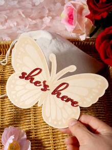 SHEIN Butterfly-Shaped Baby Milestone Wood Discs, Newborn Photo Props For Girls - Multicolor - View 5