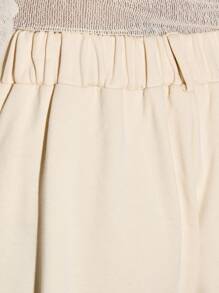 AiiRZ Elegant Wide Leg Palazzo Trousers With Belt Loops, Smart Casual Office Wear, High-Waisted Professional Pants With Side Pockets, Perfect For Work Business Meetings - Apricot - View 5