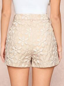 SHEIN Clasi Women's Elegant Jacquard Shorts With Pockets, Spring/Summer