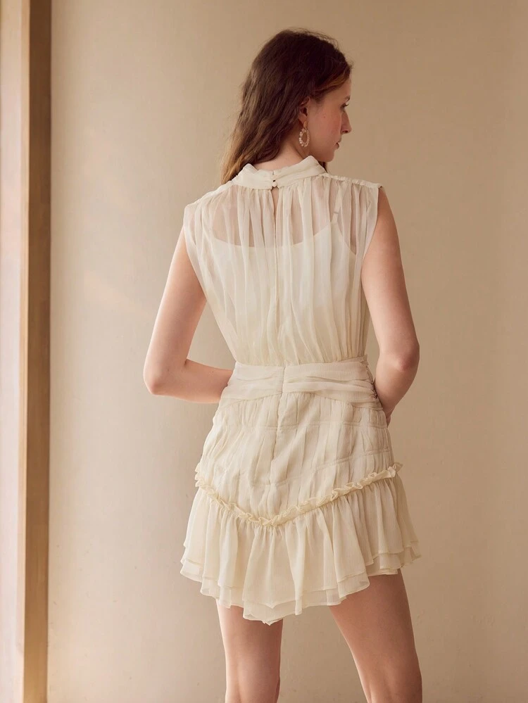 VESTIDO LIGERO SIN MANGAS CON FRUNCIDO