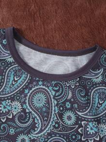 SHEIN 2pcs Young Boys Spring & Summer Vacation Casual Retro Printed T-Shirt Paired With Gray Pants Set, Suitable For Outdoor Activities, Daily Wear And Vacation