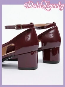 Dola Lovely Tacones altos de estilo Mary Jane con punta redonda y decoración de moño, versátil y de moda para mujer