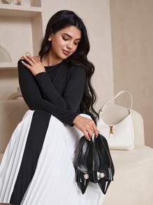 CUCCOO CURVES Wide Fit Plus Size Women High Heels Pointed Toe Elegant Black Satin Strap Sandals, Year-Round - Black - View 9