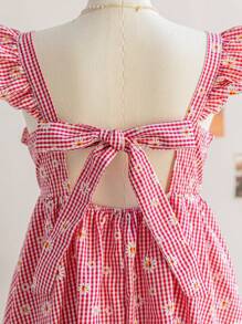 Soleia Vestido corto de manga corta con diseño de cuadros, estilo bohemio, para mujeres de talla grande, para verano