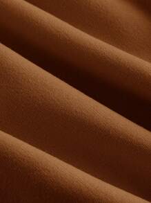 SHEIN MOD Reddish Brown High Waist Metallic Buckle A-Line Skirt With Belt - Redwood - View 4