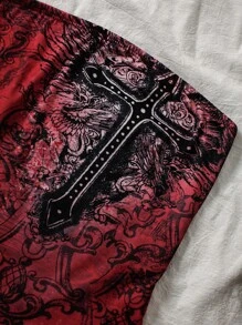 INAWLY 女式哥特式复古紧身休闲十字背心，带骷髅图案，适合夏季 - 彩色 - 查看 5