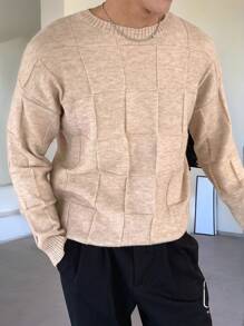 Manfinity CasualKnits Men's Solid Color Round Neck Long Sleeve Casual Sweater - Multicolor - View 5