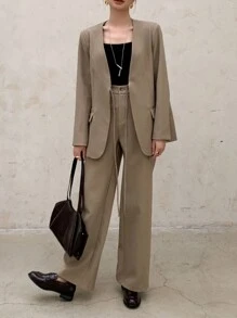 DAZY 1 Set Women V-Neck Blazer & Pants Suit