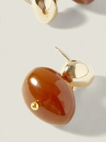 Muvela 18K Gold Plated New Style Bead Stud Earrings, Suitable For Everyday Wear - Yellow Gold - View 3