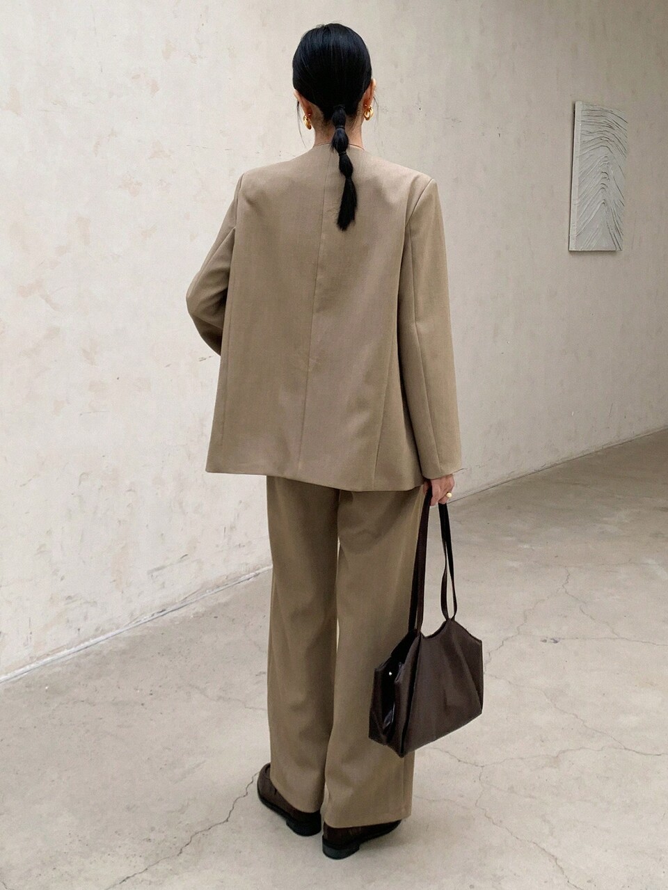 1 Set Women V-Neck Blazer & Pants Suit Business Attire Western Outfits For Women