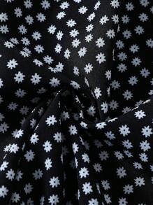 Sparklyn Tween Girl Beach Vacation Casual Lightweight Ditsy Floral Elastic Waist Loose Pants,Holiday,Summer,Travel - Black - View 3