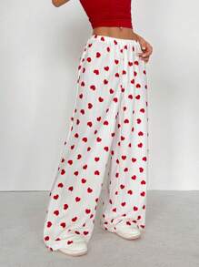 Flirla 女士情人节浪漫心形修身设计长裤