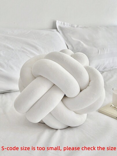 1pc Plain Color Versatile Double Twisted Octagon Ball Decor Throw Pillow, Sofa Couch Coffee Table Bedroom Bedside Accent