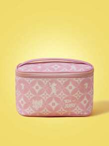 TOM & JERRY X SHEIN Pink Cartoon Print Makeup Organizer Bucket Bag - Pink - View 2