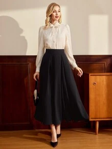 Vintamour Vintage elegante Damenblusen mit Rosengemusterte Jacquardstoff Rüschen, Schleifen-Knoten und Langarm für den Büroalltag, Valentinstag, Langarmshirts für Frauen, Valentinstag-Kleidung, Valentinstag, Geburtstagsoutfit für Frauen, weißes Top, Business-Lässig-Ausgehen-Oberteile für Frauen, Hochzeitsgast-Kleider für Frauen, Weißes Hemd, Kirchenkleidung für Frauen, Bürobekleidung für Frauen, Niedliche Langarmtops, Sommerkleidung für Frauen, Langarmhemden, Knopfleiste Hemden für Frauen, Frühjahrskleidung, Arbeitskleidung für Frauen