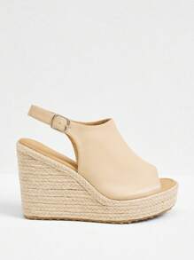 Styleloop صندل كعب عالي بمنصة وردجة أنيق وبسيط، أسود