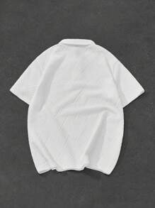 Manfinity Homme Ropa de hombre Manfinity Mode con superficie de textura sólida: Camisa de vestir roja, camisa con cuello, ropa casual, chaqueta tipo polo, ropa casual blanca, chaqueta comercial, ropa diaria para ir al trabajo, regalos para hombres.