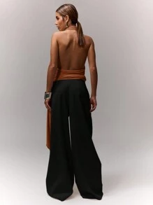 MUSERA Áo cổ cao, kiểu dáng rủ mềm mại, phong cách mùa hè Ibiza, boho, thanh lịch, đi nghỉ mát, lễ hội mùa xuân, kỳ nghỉ boho. - Cà phê nâu - Xem 2