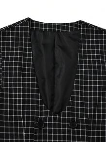 Manfinity Mode Chaleco sin mangas casual con botones y estampado de cuadros para hombres de Manfinity Mode, para uso diario, regalo para novios