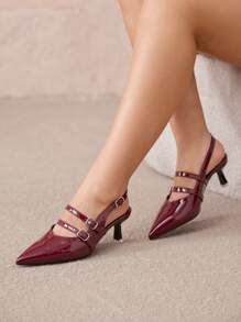 CUCCOO CURVES Sandalias de tacón alto con punta estrecha y ajuste ancho, diseño elegante con tiras y tiras para el tobillo, apropiadas para todas las estaciones, tallas grandes