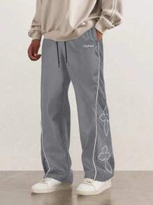 Manfinity Hypemode Men's Cross Pattern Pocket Drawstring Waist Casual Pants - Grey - View 1