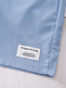 3件套青少年男孩宽松蓝黑白短裤套装 - 彩色 - 查看 4