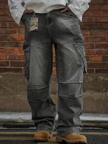 DAZY Men's Casual Straight Leg Jeans With Pockets, Simple Style Daily Wear - Blue - View 5