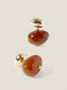 Muvela 18K Gold Plated New Style Bead Stud Earrings, Suitable For Everyday Wear - Yellow Gold - View 2
