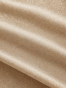 SHEIN MOD 1件装 女士香槟色褶皱胸部鱼尾长裙，正式礼服，沙滩女装，派对女装，晚宴礼服，节日礼服，感恩节礼服，波西米亚风，白色毕业礼服，派对服装 - 香檳色 - 查看 4