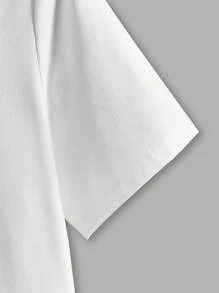 Manfinity RebelGame 男士情人节休闲卡通心形印花圆领短袖T恤，潮流街头风格情人节礼物适合夏季外出，送给朋友、丈夫、男朋友、情侣装的礼物 - 白色 - 查看 4