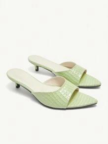 CUCCOO BIZCHIC 尖头细高跟女式多功能高跟凉鞋 - 綠色 - 查看 2